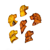 Cognac Amber Carved Dogs Cabochon